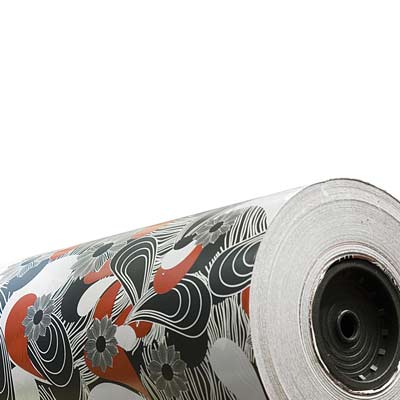 Bobina de papel con diseño.