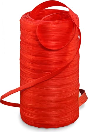 Bobina de rafia roja.