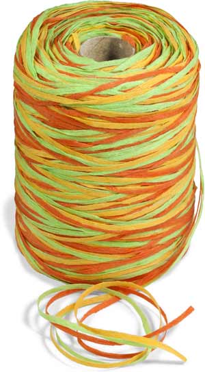 Ovillo de cinta vegetal tricolor.